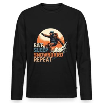 Snowboarding Snowboard Snowboarder Snowboard Instructor - Men's Premium Organic Long Sleeve Shirt - black - Front - Nico (187cm)