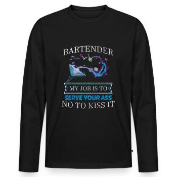 Bar Disko Getränke - Männer Premium Bio Langarmshirt - Schwarz - Vorne - Nico (187cm)