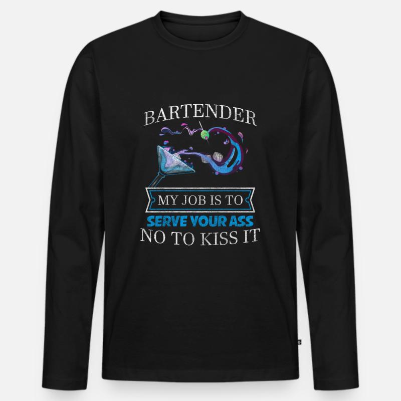 Bar Disko Getränke - Männer Premium Bio Langarmshirt - Schwarz