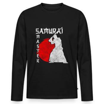 Japan Aikido Mut Ninja - Männer Premium Bio Langarmshirt - Schwarz - Vorne - Nico (187cm)