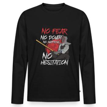 Combattant Aikido Guerrier Katana - T-shirt manches longues Premium bio Homme - noir - Devant - Nico (187cm)