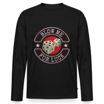 Players All In - Men's Premium Organic Long Sleeve Shirt - black - Front - Nico (187cm)