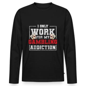 Card Player Gambling Win Bluff - Men's Premium Organic Long Sleeve Shirt - black - Front - Nico (187cm)