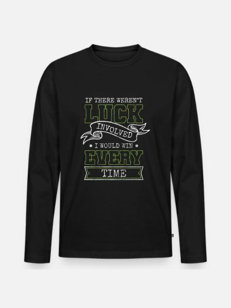 Player Cards Poker Fuldt Hus - Premium økologisk langærmet T-shirt til mænd - sort