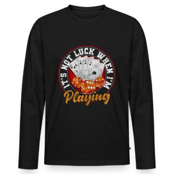 Card Game Casino Pokerface All In - Men's Premium Organic Long Sleeve Shirt - black - Front - Nico (187cm)