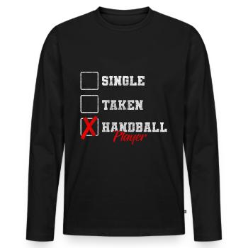Handball Ball Hobby Ball Sports - Men's Premium Organic Long Sleeve Shirt - black - Front - Nico (187cm)