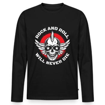Rocker Hard Rocker Guitar - Men's Premium Organic Long Sleeve Shirt - black - Front - Nico (187cm)
