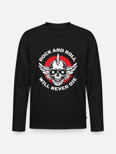 Rocker Hard Rocker Guitar - Men's Premium Organic Long Sleeve Shirt - black