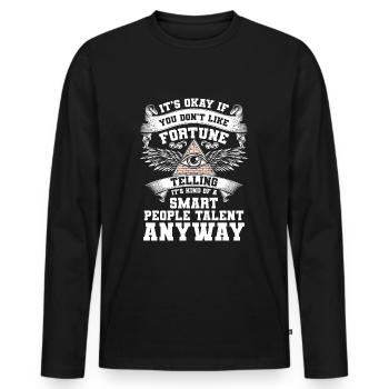 Étoiles psychiques - T-shirt manches longues Premium bio Homme - noir - Devant - Nico (187cm)