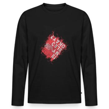 Vacances d’hiver en luge - T-shirt manches longues Premium bio Homme - noir - Devant - Nico (187cm)