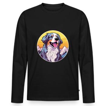 Perro de Presa Mallorquinische Hunderasse Cartoon Kawaii - Männer Premium Bio Langarmshirt - Schwarz - Vorne - Nico (187cm)
