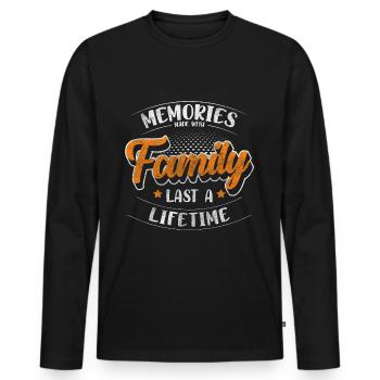 Reunion Party - Men's Premium Organic Long Sleeve Shirt - black - Front - Nico (187cm)