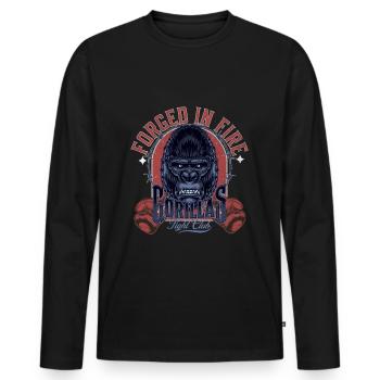 Gorilla Fight Club Boxing - Men's Premium Organic Long Sleeve Shirt - black - Front - Nico (187cm)