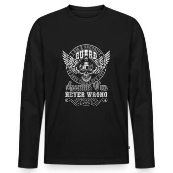 Security Protection Cynics Watch Out - Men's Premium Organic Long Sleeve Shirt - black - Front - Nico (187cm)