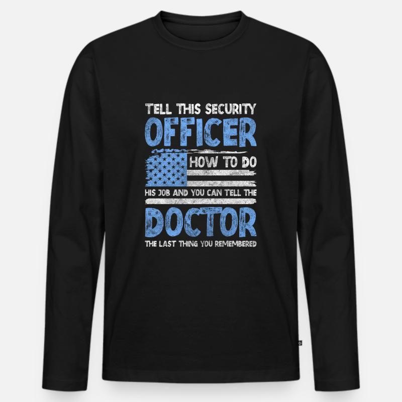 Security Schutz Sarkasmus Fachkraft - Männer Premium Bio Langarmshirt - Schwarz