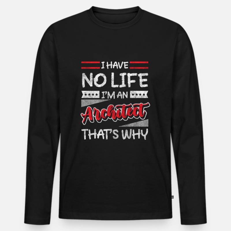 Designer Style Construction Site Builder - Men's Premium Organic Long Sleeve Shirt - black