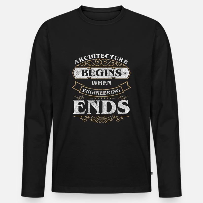 Engineer, Design, Architect's Office - Men's Premium Organic Long Sleeve Shirt - black