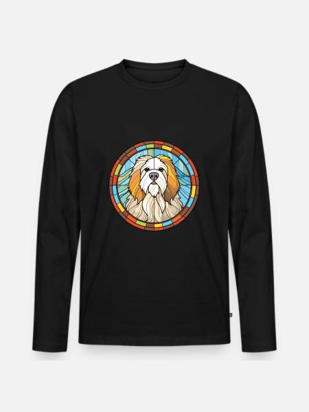 Himalaya fårehund hund race farvet glas colorfu - Premium økologisk langærmet T-shirt til mænd - sort