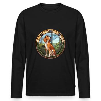 Majestätischer Baumhund Hunderasse Buntglasfarbe - Männer Premium Bio Langarmshirt - Schwarz - Vorne - Nico (187cm)