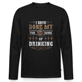 Bier Aufhören Vernunft Leben - Männer Premium Bio Langarmshirt - Schwarz - Vorne - Nico (187cm)