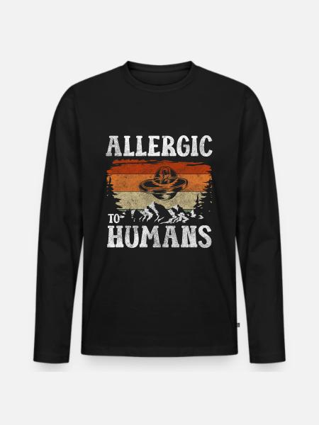 Aliens Universe Earthling Astronaut - Men's Premium Organic Long Sleeve Shirt - black
