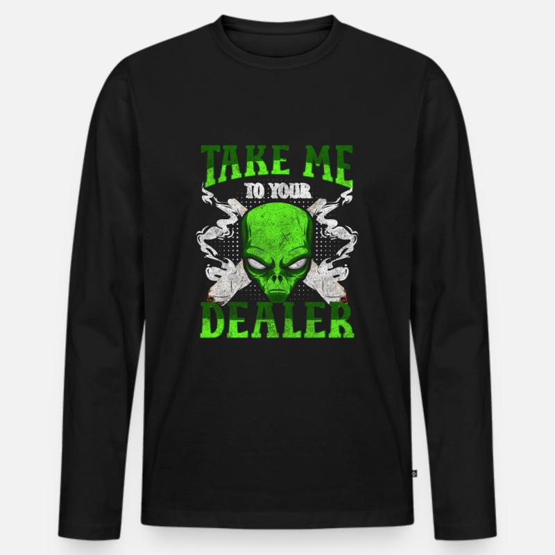 Aliens Erde Science-fiction - Männer Premium Bio Langarmshirt - Schwarz