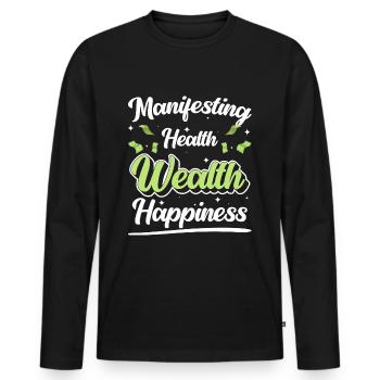 Money Finance Entrepreneur - Men's Premium Organic Long Sleeve Shirt - black - Front - Nico (187cm)
