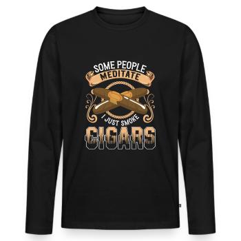 Smoker Gentleman Drug - Men's Premium Organic Long Sleeve Shirt - black - Front - Nico (187cm)