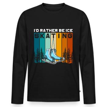 Eislaufen Schlittschuhe Kälte Eislauf - Männer Premium Bio Langarmshirt - Schwarz - Vorne - Nico (187cm)