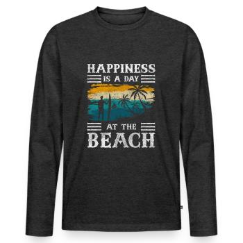 Vacances Plongée sous la chaleur - T-shirt manches longues Premium bio Homme - anthracite chiné - Devant - Nico (187cm)
