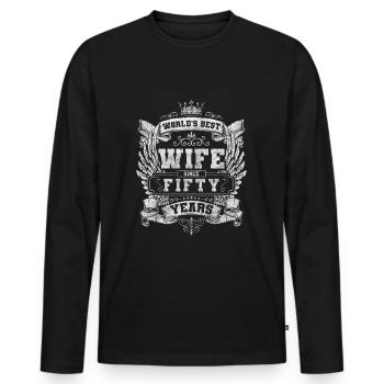 Party, Alcohol, Funny, Partying - Men's Premium Organic Long Sleeve Shirt - black - Front - Nico (187cm)