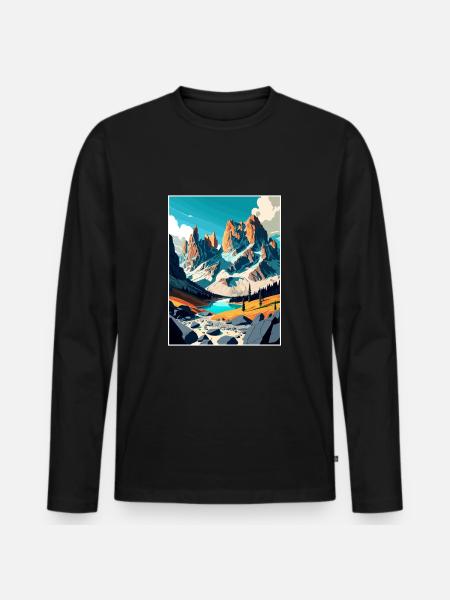 Dolomites Dolomitic Alps Dolomite Mountains Italy - Men's Premium Organic Long Sleeve Shirt - black