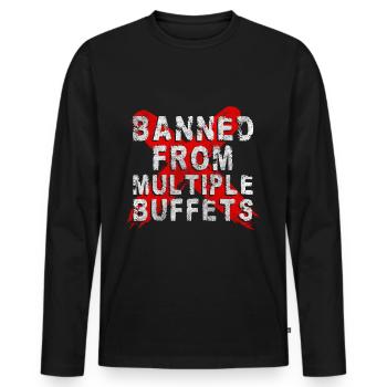 Buffet Hunger Hotel Frequent Eater - T-shirt manches longues Premium bio Homme - noir - Devant - Nico (187cm)
