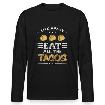 Buffet Genießer Restaurant - Männer Premium Bio Langarmshirt - Schwarz - Vorne - Nico (187cm)