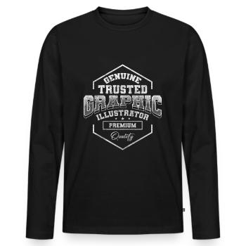 Illustrator Zeichnungen - Männer Premium Bio Langarmshirt - Schwarz - Vorne - Nico (187cm)