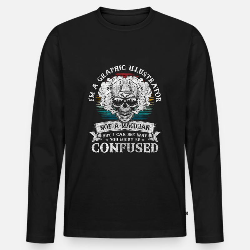 Designer Moderne Kunst - Männer Premium Bio Langarmshirt - Schwarz