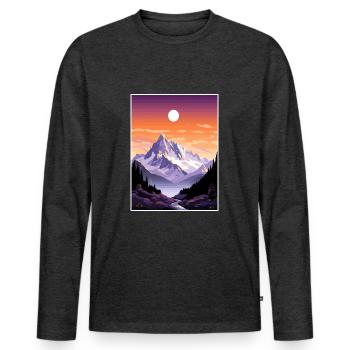 Mont Blanc Vintage Reiseposter WPA Souvenir - Männer Premium Bio Langarmshirt - Anthrazit meliert - Vorne - Nico (187cm)