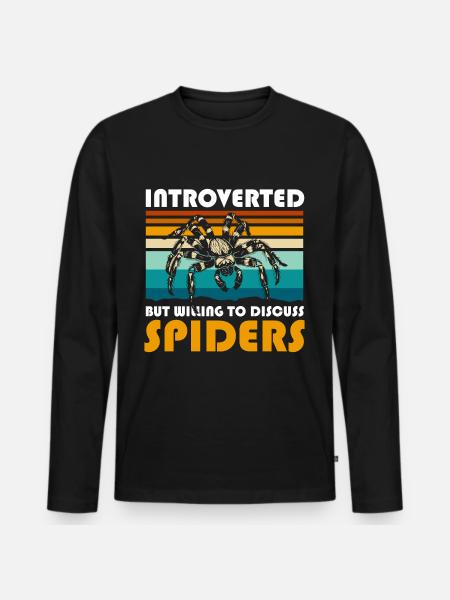 Spider Nature Web Silk Threads - Men's Premium Organic Long Sleeve Shirt - black