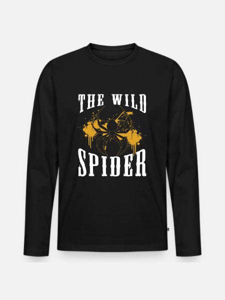 Cobweb, Nature, Fishnet, Silk Threads - Men's Premium Organic Long Sleeve Shirt - black