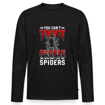 Araignées Nature Arachnides - T-shirt manches longues Premium bio Homme - noir - Devant - Nico (187cm)