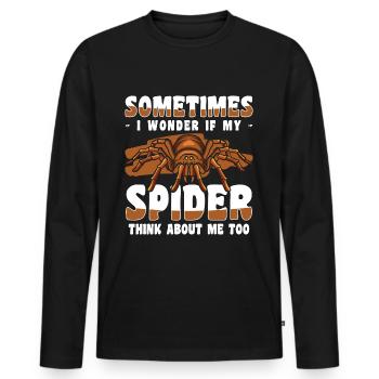 Spider Web Crawling - Men's Premium Organic Long Sleeve Shirt - black - Front - Nico (187cm)