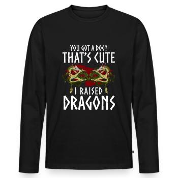Dragons Mythical Creatures Books - Men's Premium Organic Long Sleeve Shirt - black - Front - Nico (187cm)