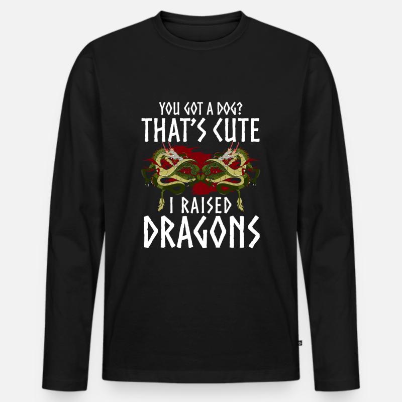 Dragons Mythical Creatures Books - Men's Premium Organic Long Sleeve Shirt - black