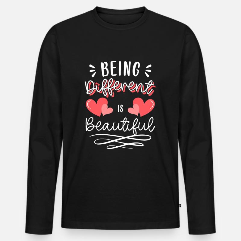 Anders Stolz Andersartig - Männer Premium Bio Langarmshirt - Schwarz