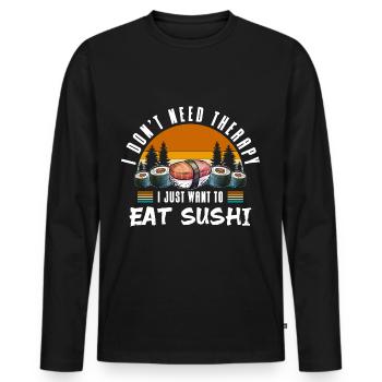 Nourriture préférée des Japonais, soja - T-shirt manches longues Premium bio Homme - noir - Devant - Nico (187cm)
