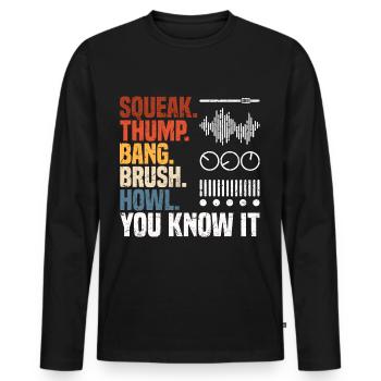 Tontechniker Geschenke | Toningenieur Deejay DJ - Männer Premium Bio Langarmshirt - Schwarz - Vorne - Nico (187cm)