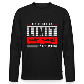 Parachutisme Saut Sports extrêmes Parapente - T-shirt manches longues Premium bio Homme - noir - Devant - Nico (187cm)