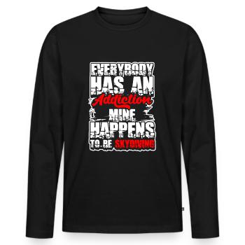 Skydiving Jump Sport - Men's Premium Organic Long Sleeve Shirt - black - Front - Nico (187cm)