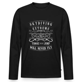 Parachutist Airplane Freefall Sport - Men's Premium Organic Long Sleeve Shirt - black - Front - Nico (187cm)