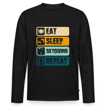 Skydiving Sky Freefall - Men's Premium Organic Long Sleeve Shirt - black - Front - Nico (187cm)